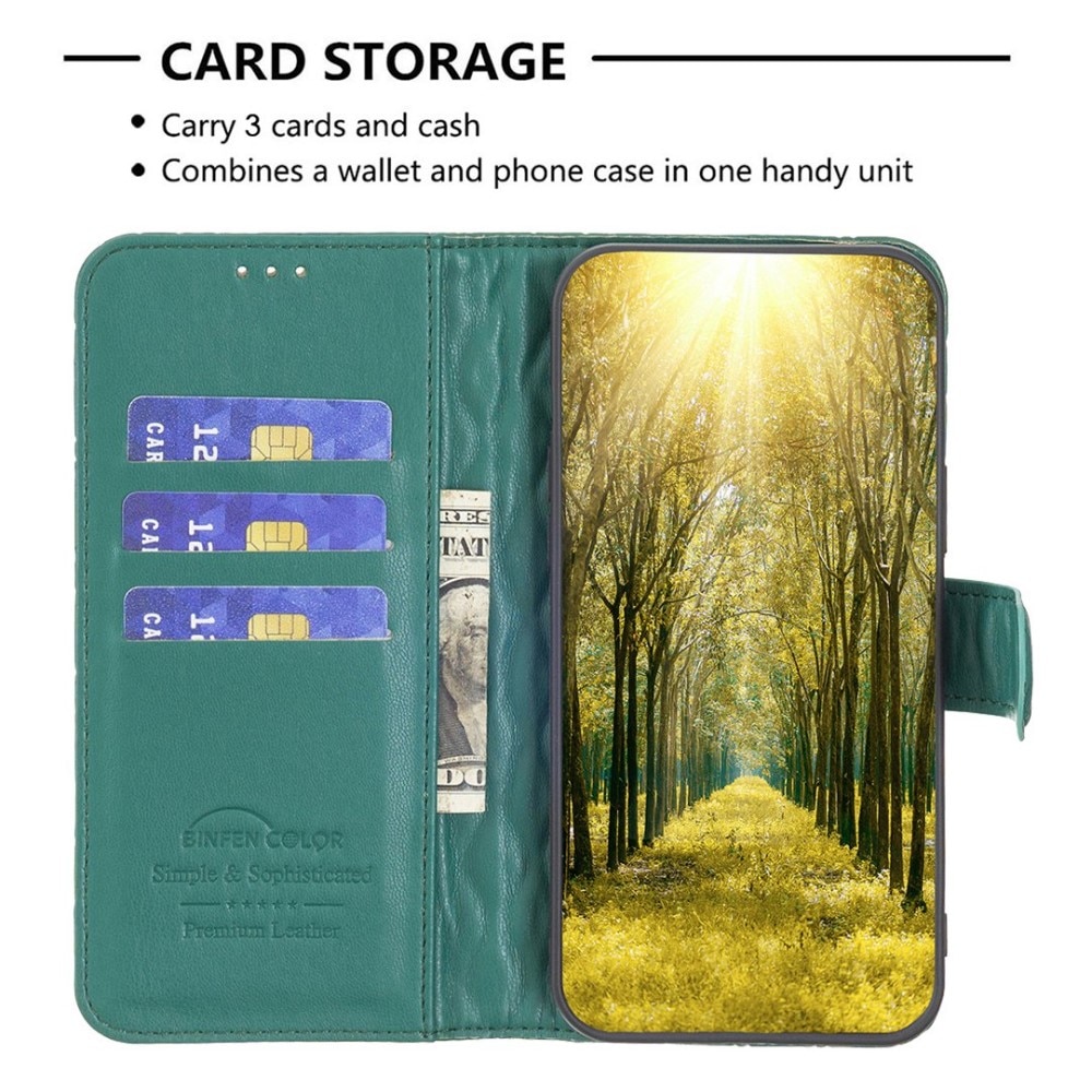 Custodia a portafoglio trapuntate iPhone 14 Pro Verde