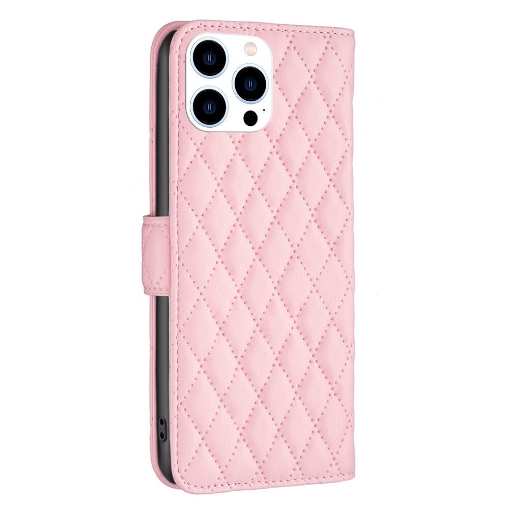 Custodia a portafoglio trapuntate iPhone 14 Pro Rosa