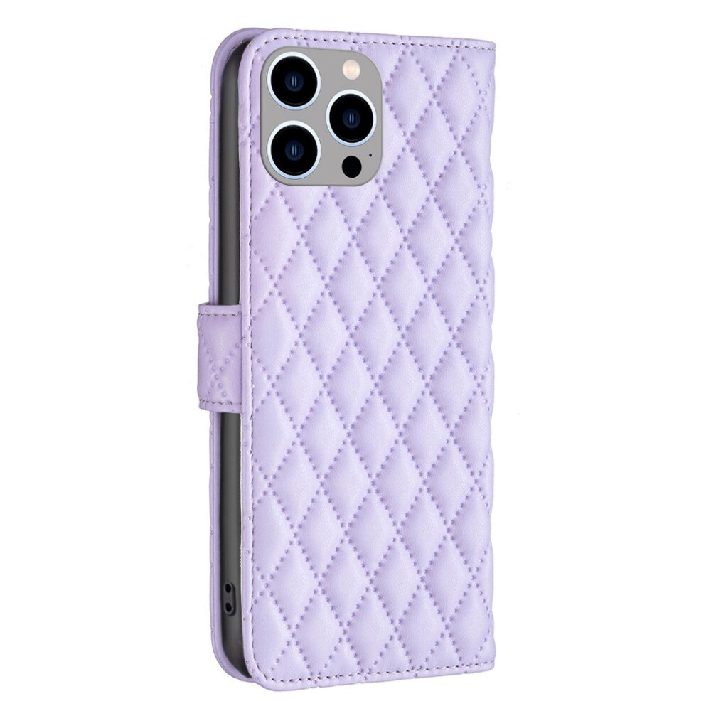 Custodia a portafoglio trapuntate iPhone 14 Pro Max Viola