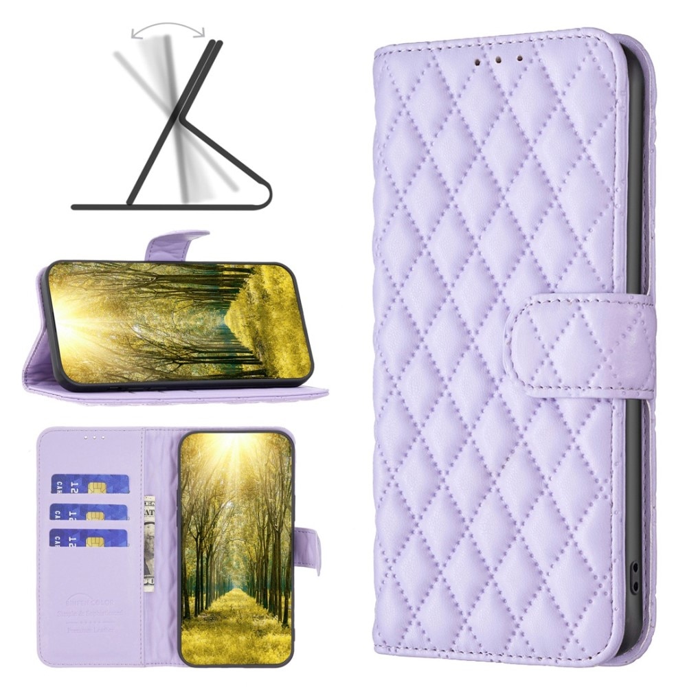 Custodia a portafoglio trapuntate iPhone 14 Pro Max Viola