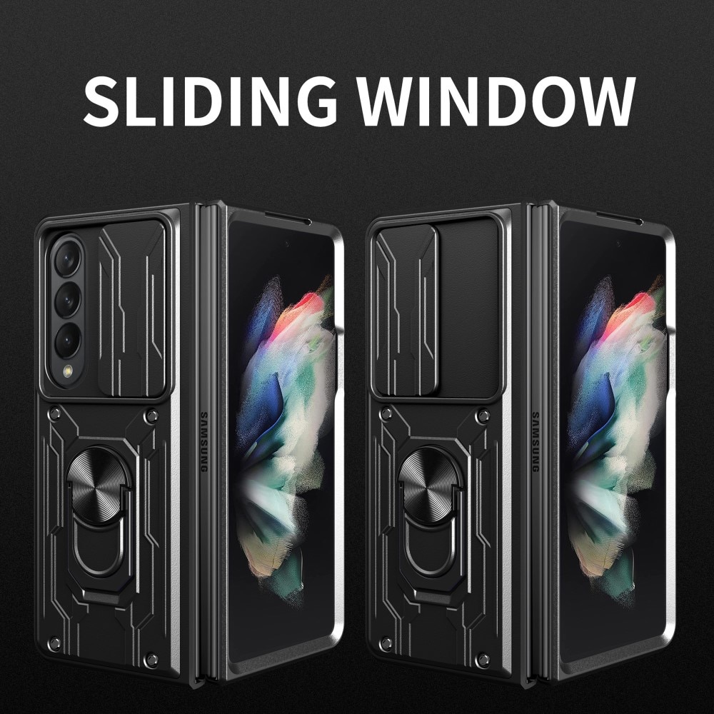 Cover ibride con anello e protezione fotocamera Samsung Galaxy Z Fold 4 Nero