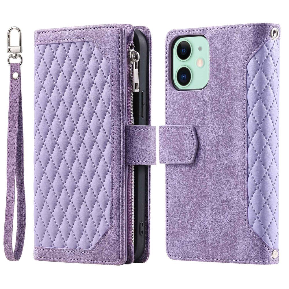 Borsa a portafoglio trapuntata iPhone 11 Viola