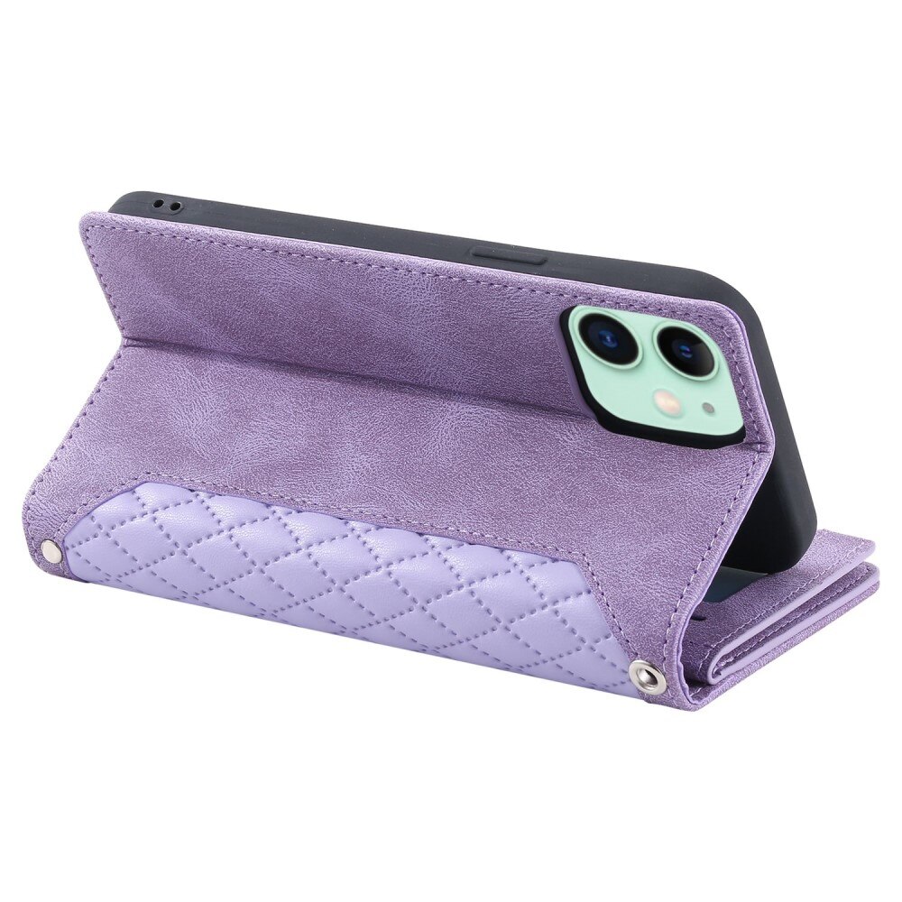 Borsa a portafoglio trapuntata iPhone 11 Viola