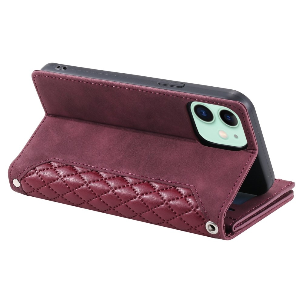 Borsa a portafoglio trapuntata iPhone 11 Rosso