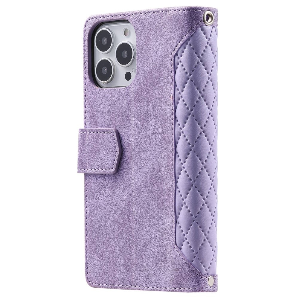 Borsa a portafoglio trapuntata iPhone 13 Pro Viola