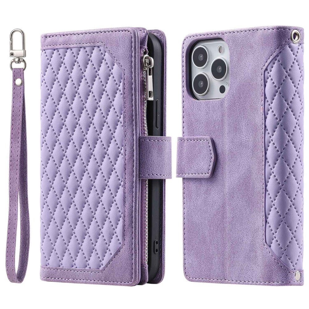 Borsa a portafoglio trapuntata iPhone 13 Pro Viola