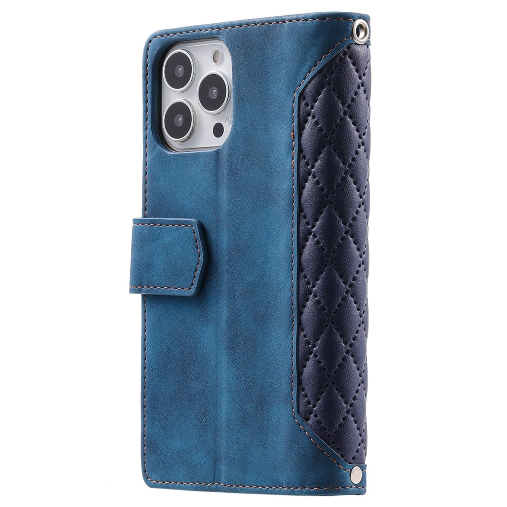 Borsa a portafoglio trapuntata iPhone 13 Pro Blu