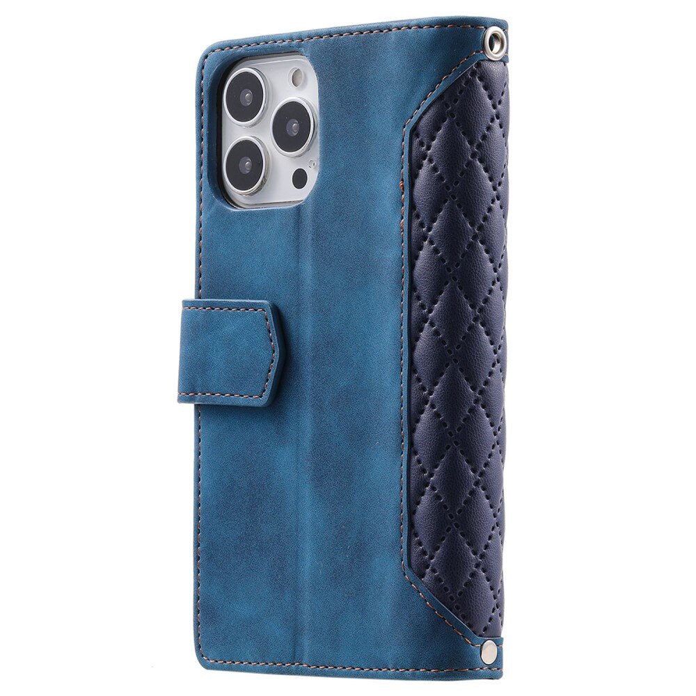 Borsa a portafoglio trapuntata Apple iPhone 13 Pro Blu