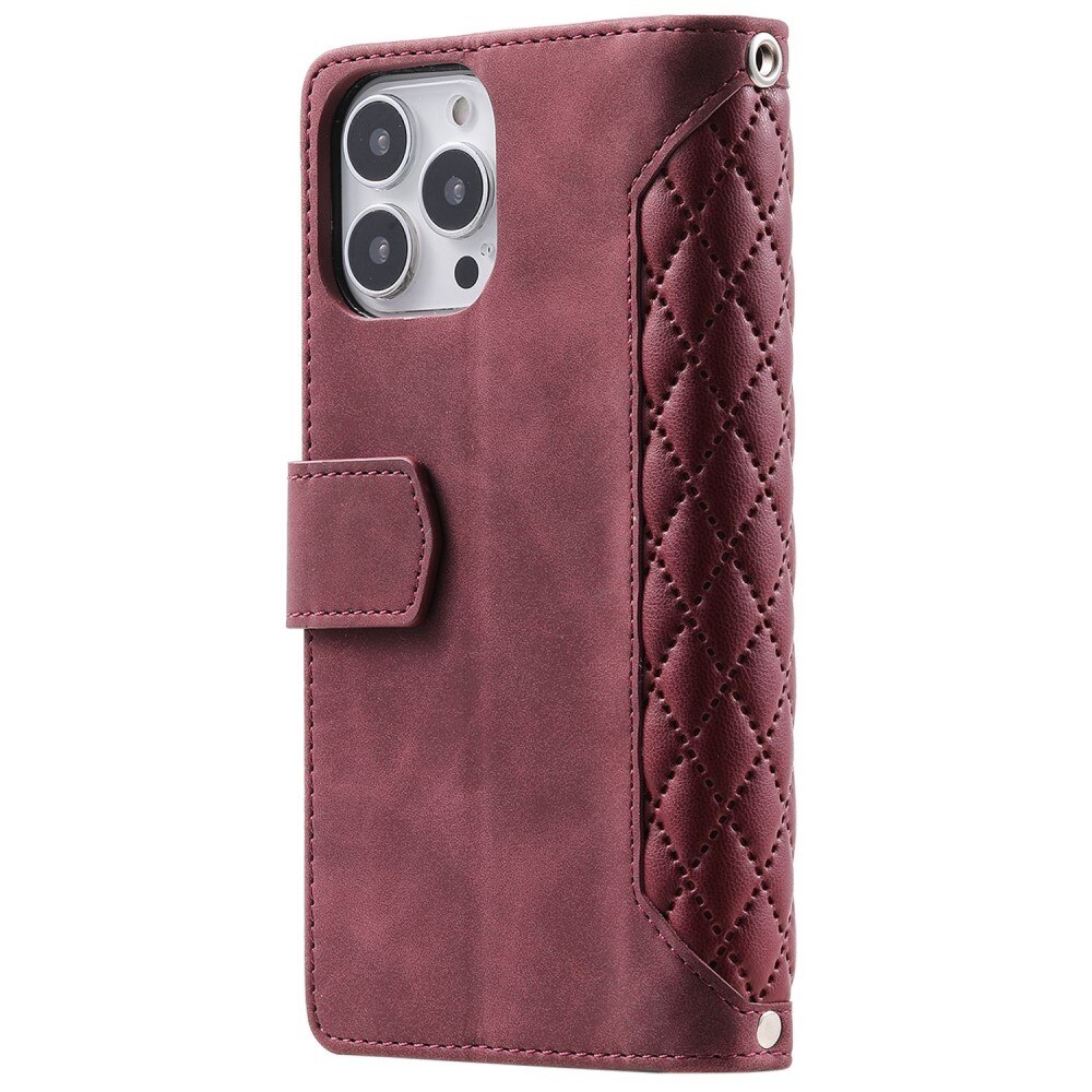 Borsa a portafoglio trapuntata Apple iPhone 13 Pro Rosso