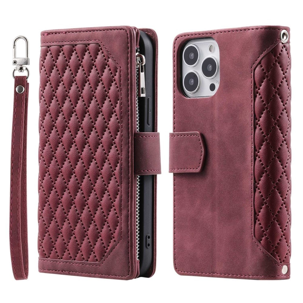 Borsa a portafoglio trapuntata Apple iPhone 13 Pro Rosso