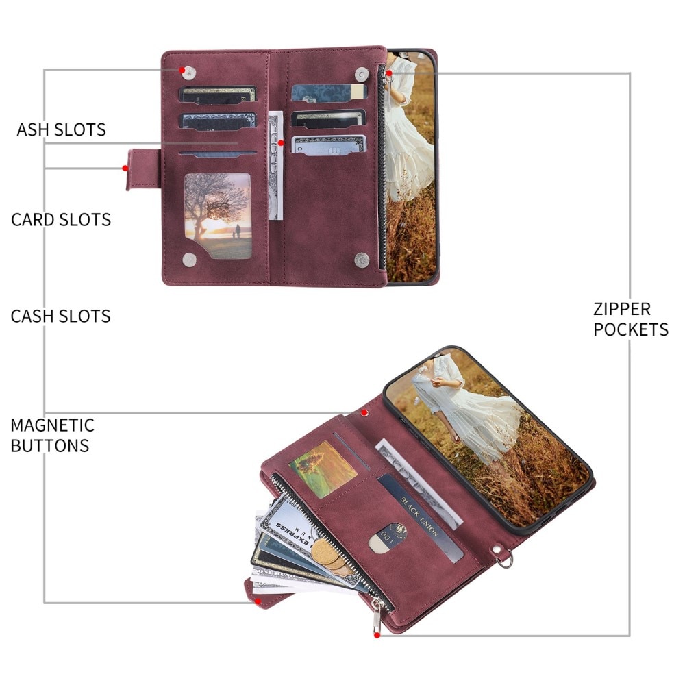 Borsa a portafoglio trapuntata Apple iPhone 13 Pro Rosso
