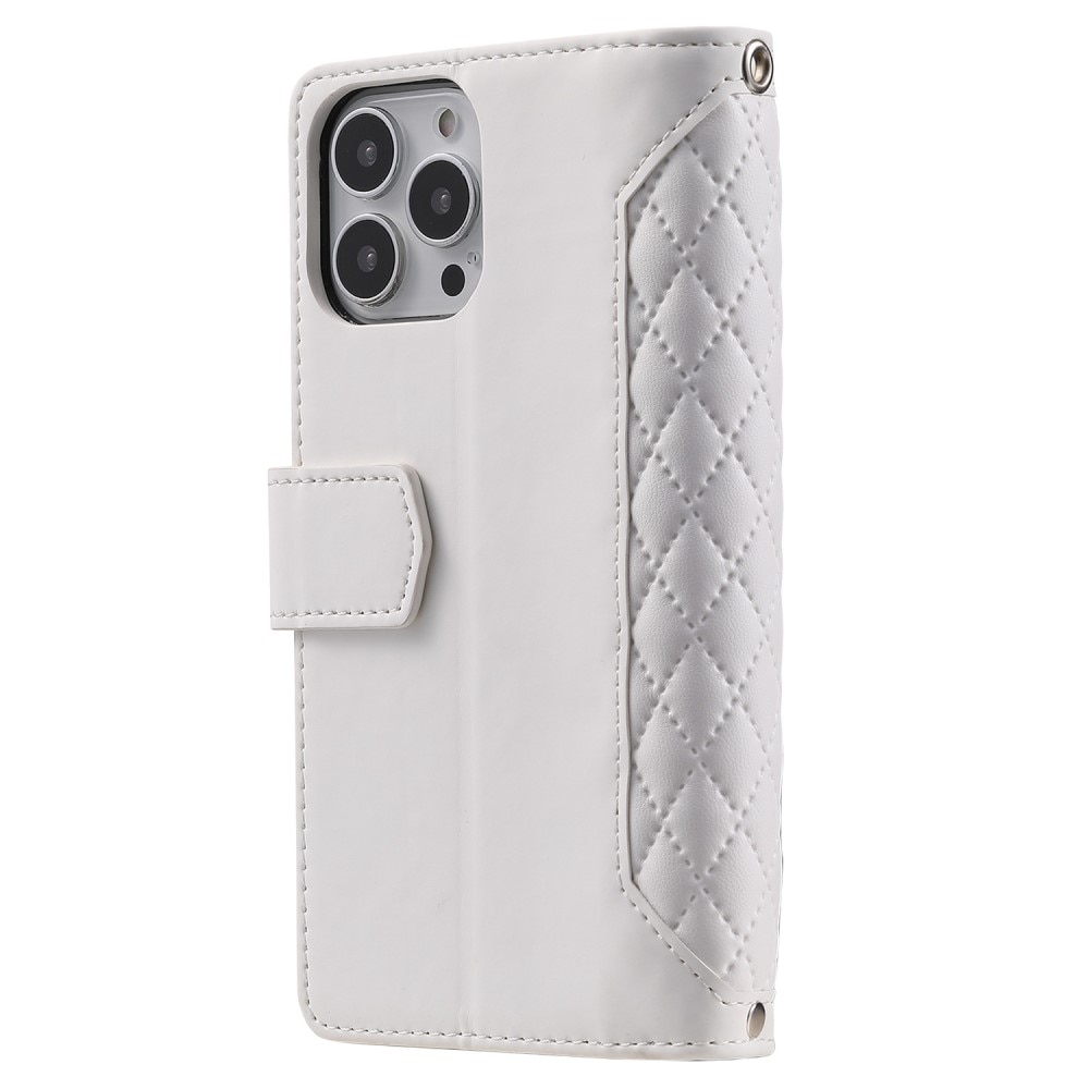 Borsa a portafoglio trapuntata iPhone 13 Pro Bianco