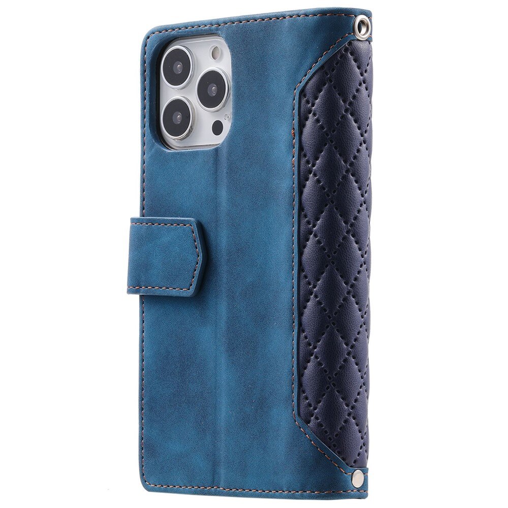 Borsa a portafoglio trapuntata Apple iPhone 14 Pro Max Blu