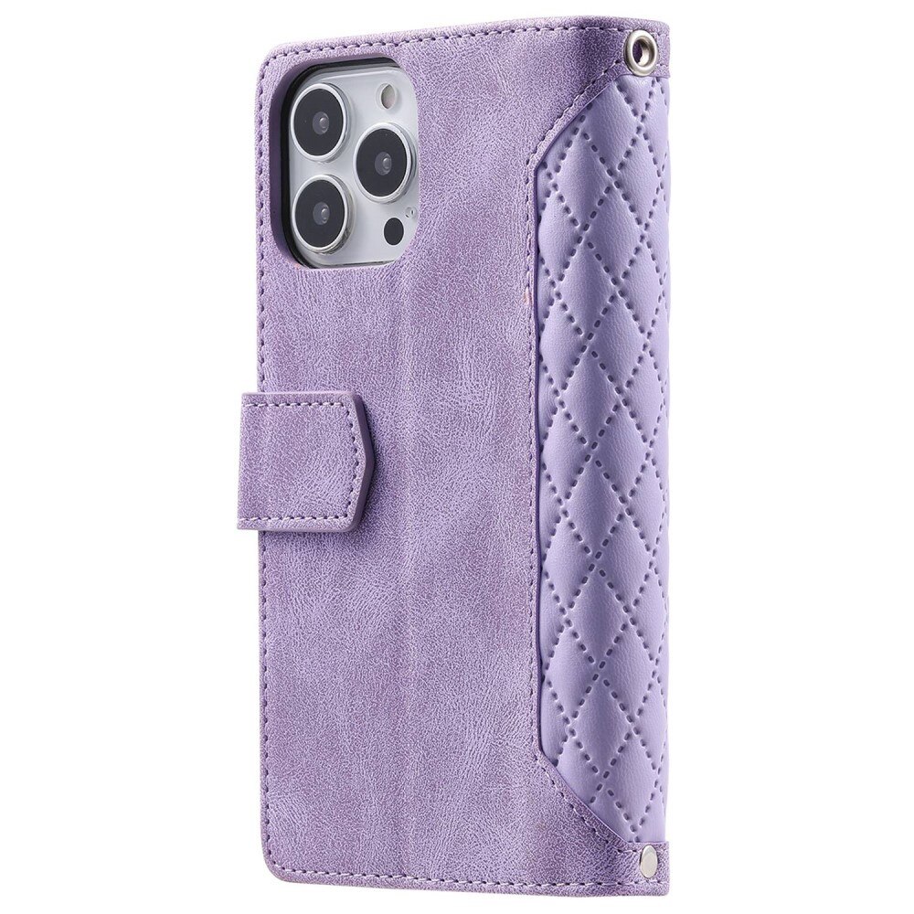 Borsa a portafoglio trapuntata iPhone 14 Pro Max Viola