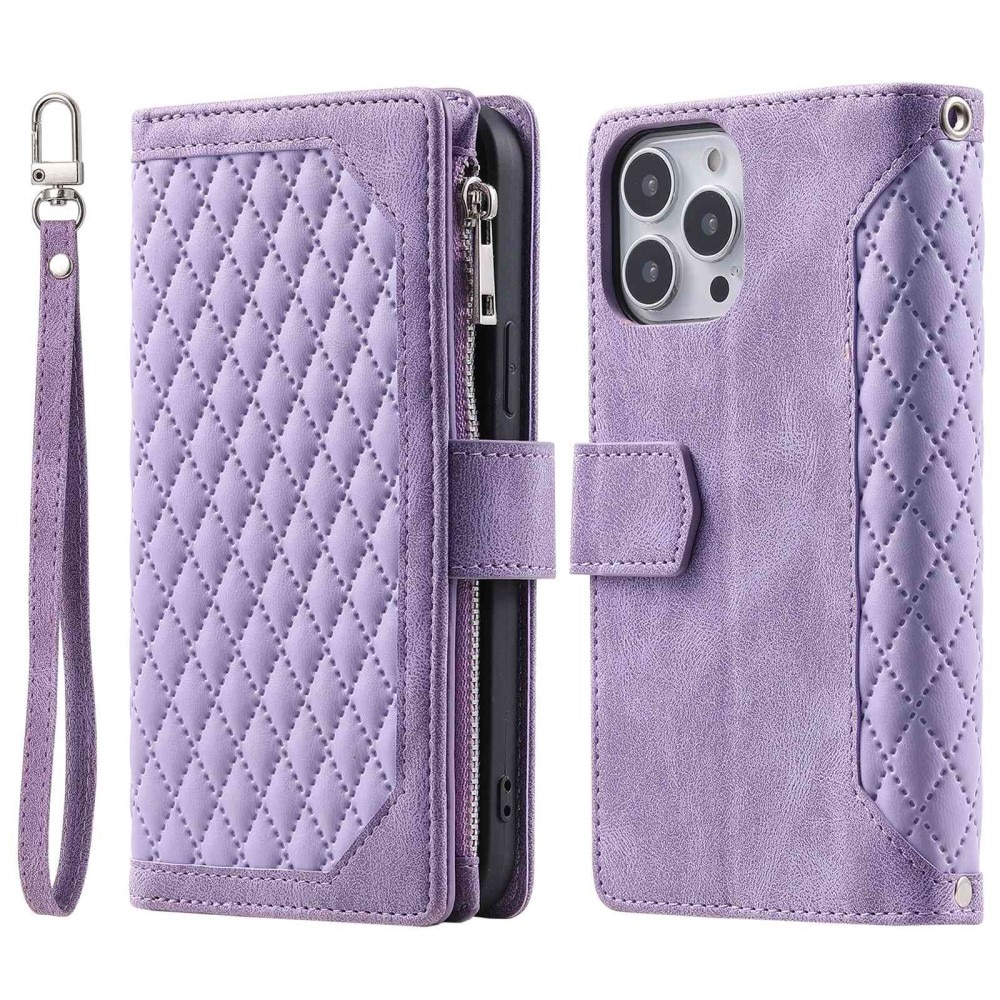 Borsa a portafoglio trapuntata iPhone 14 Pro Max Viola