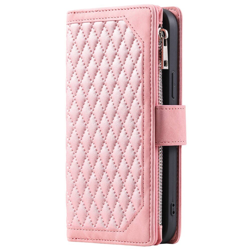 Borsa a portafoglio trapuntata iPhone 14 Pro Max Rosa