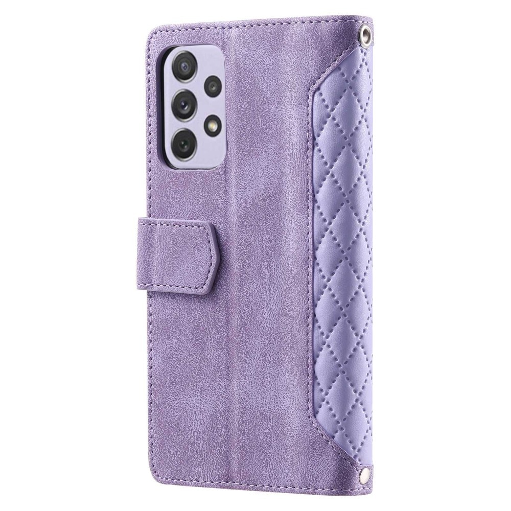 Borsa a portafoglio trapuntata Samsung Galaxy A52/A52s Viola