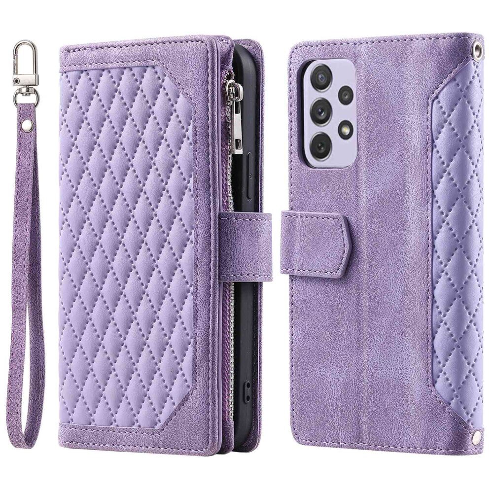 Borsa a portafoglio trapuntata Samsung Galaxy A52/A52s Viola