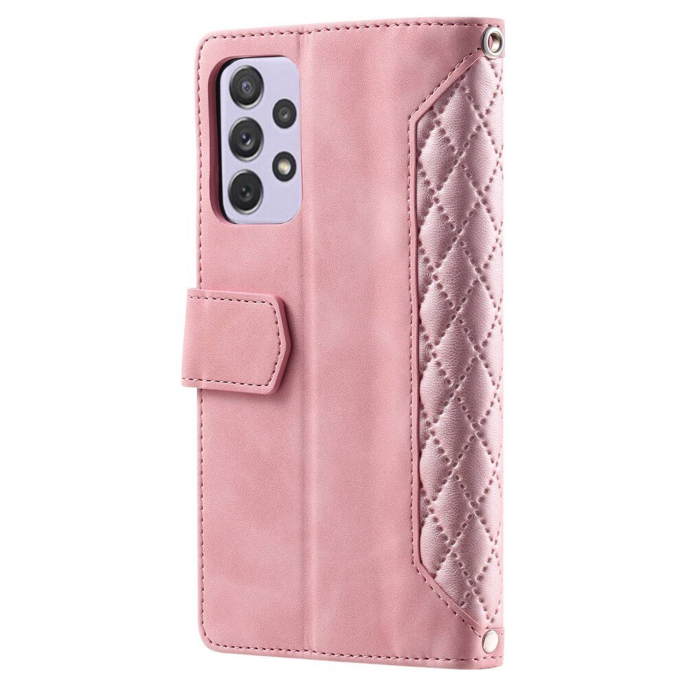 Borsa a portafoglio trapuntata Samsung Galaxy A52/A52s Rosa