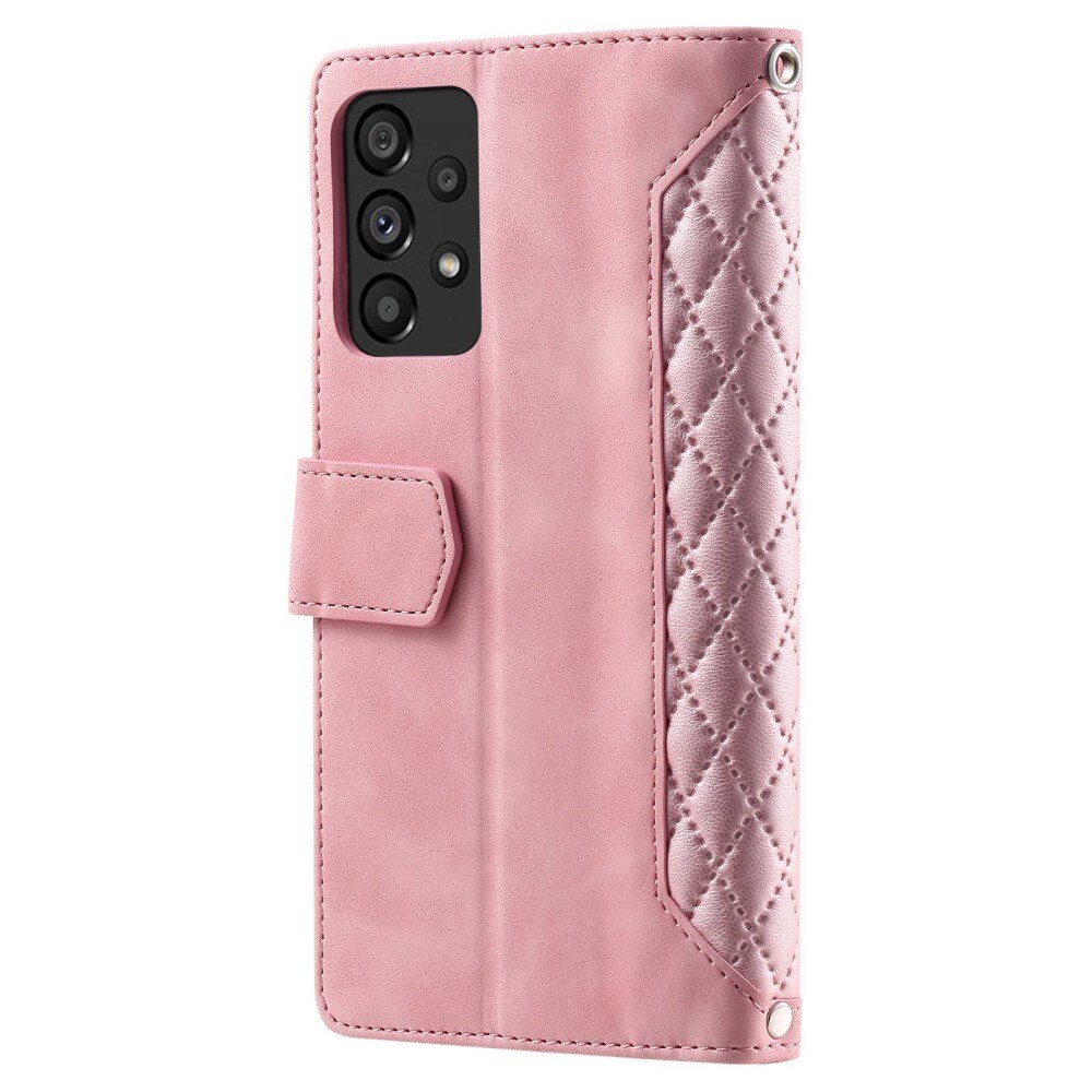 Borsa a portafoglio trapuntata Samsung Galaxy A53 Rosa