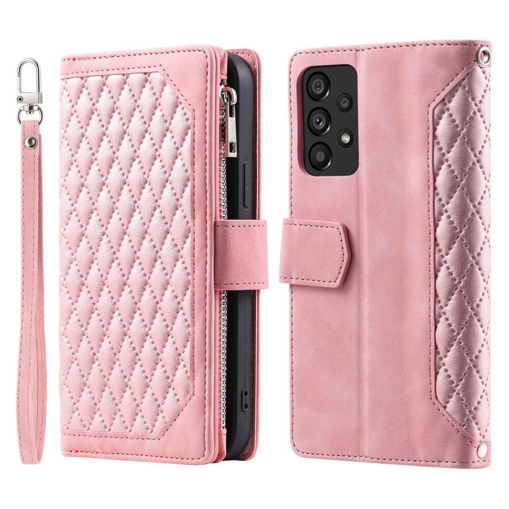 Borsa a portafoglio trapuntata Samsung Galaxy A53 Rosa