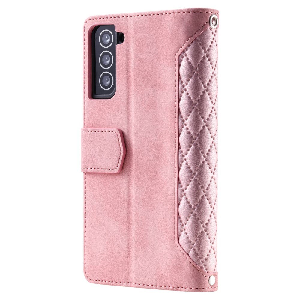 Borsa a portafoglio trapuntata Samsung Galaxy S22 Rosa