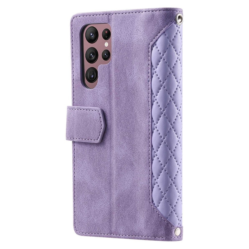 Borsa a portafoglio trapuntata Samsung Galaxy S22 Ultra Viola