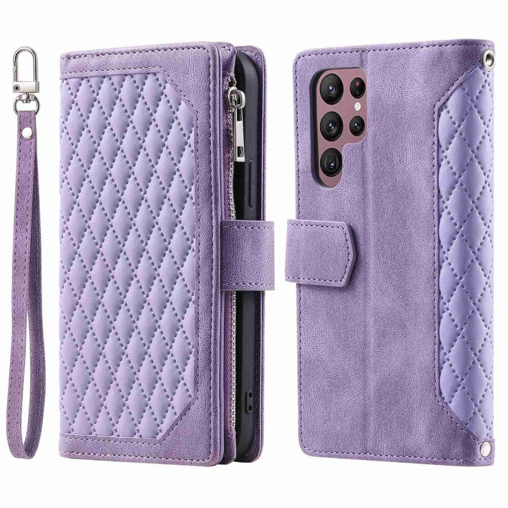 Borsa a portafoglio trapuntata Samsung Galaxy S22 Ultra Viola