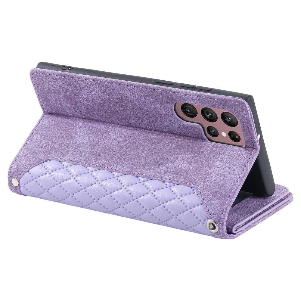 Borsa a portafoglio trapuntata Samsung Galaxy S22 Ultra Viola