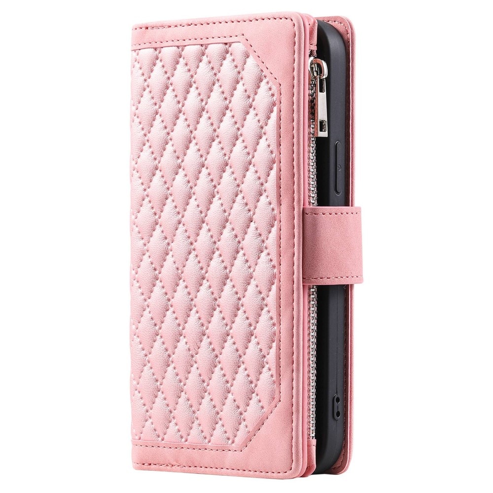 Borsa a portafoglio trapuntata Samsung Galaxy S22 Ultra Rosa