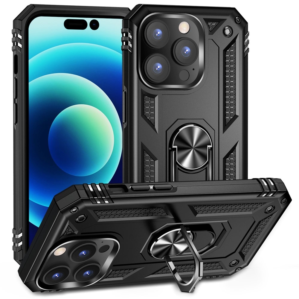 Cover ibride con anello iPhone 14 Pro Max Nero