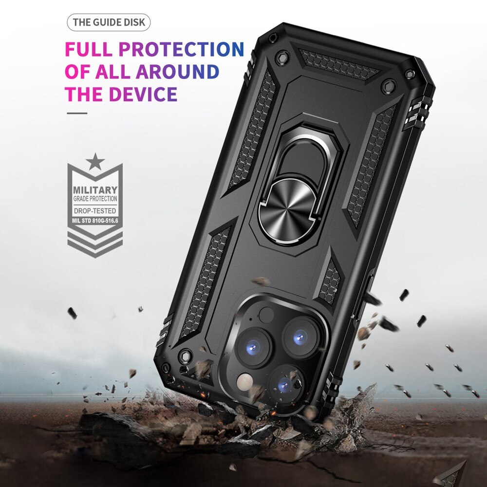 Cover ibride con anello iPhone 14 Pro Max Nero