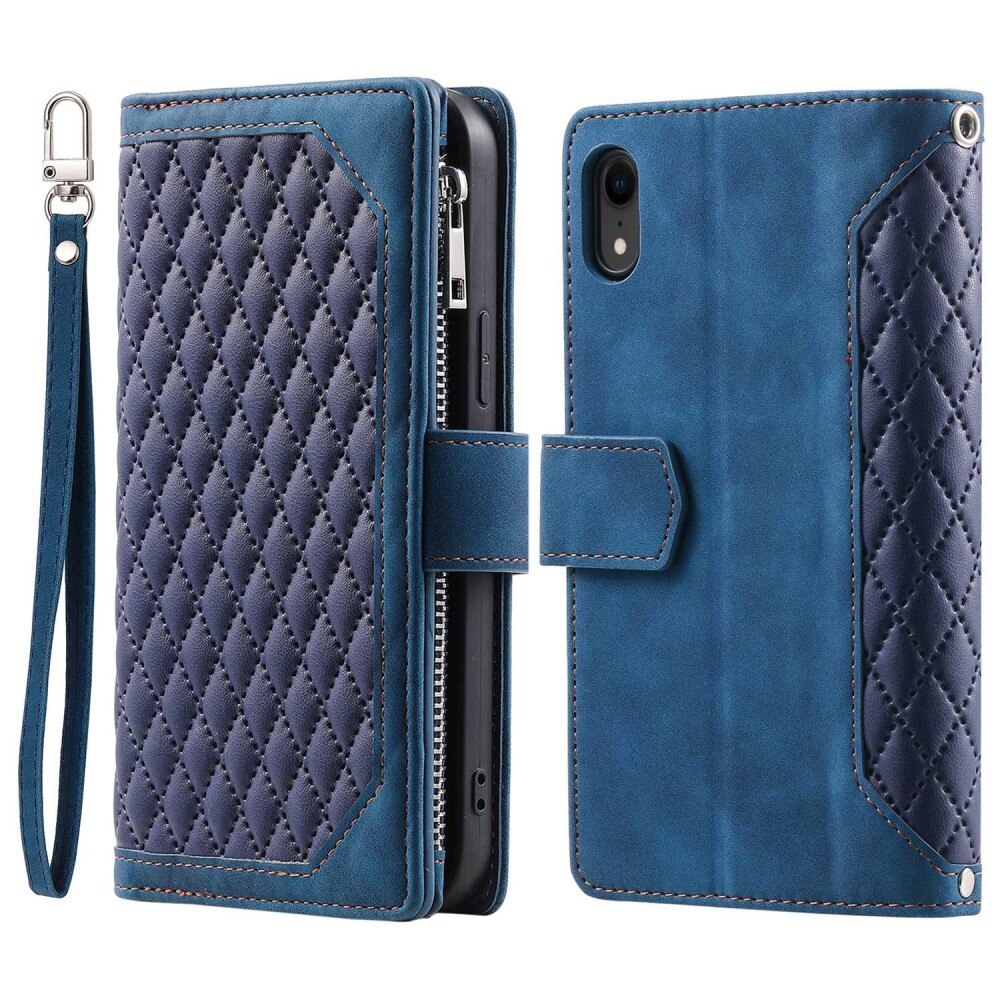 Borsa a portafoglio trapuntata iPhone XR Blu