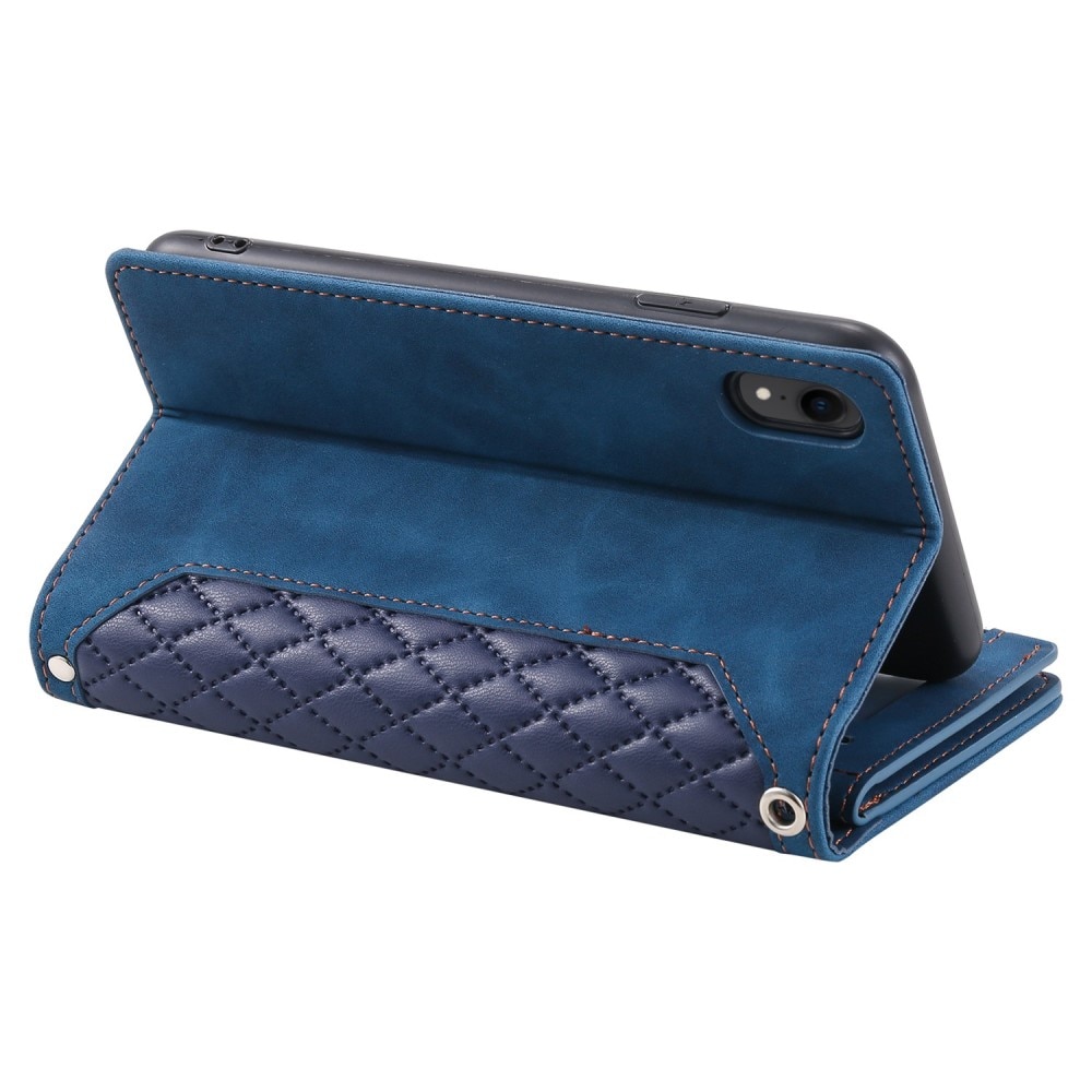 Borsa a portafoglio trapuntata iPhone XR Blu