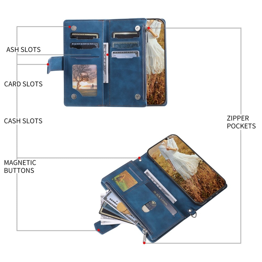 Borsa a portafoglio trapuntata iPhone Xr Blu