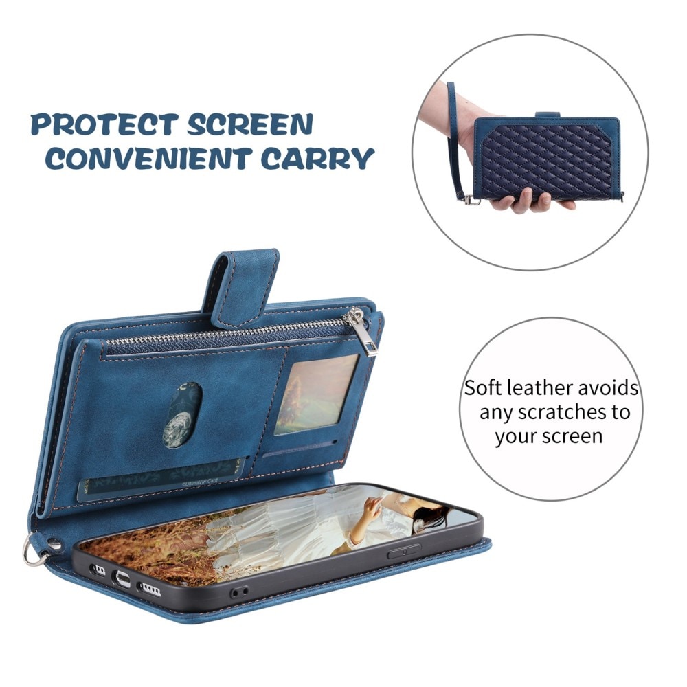 Borsa a portafoglio trapuntata iPhone Xr Blu