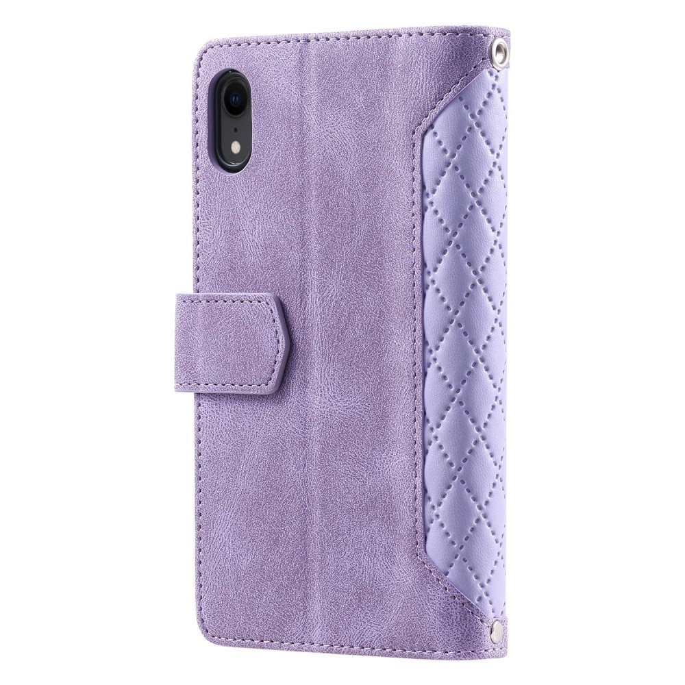 Borsa a portafoglio trapuntata iPhone Xr Viola