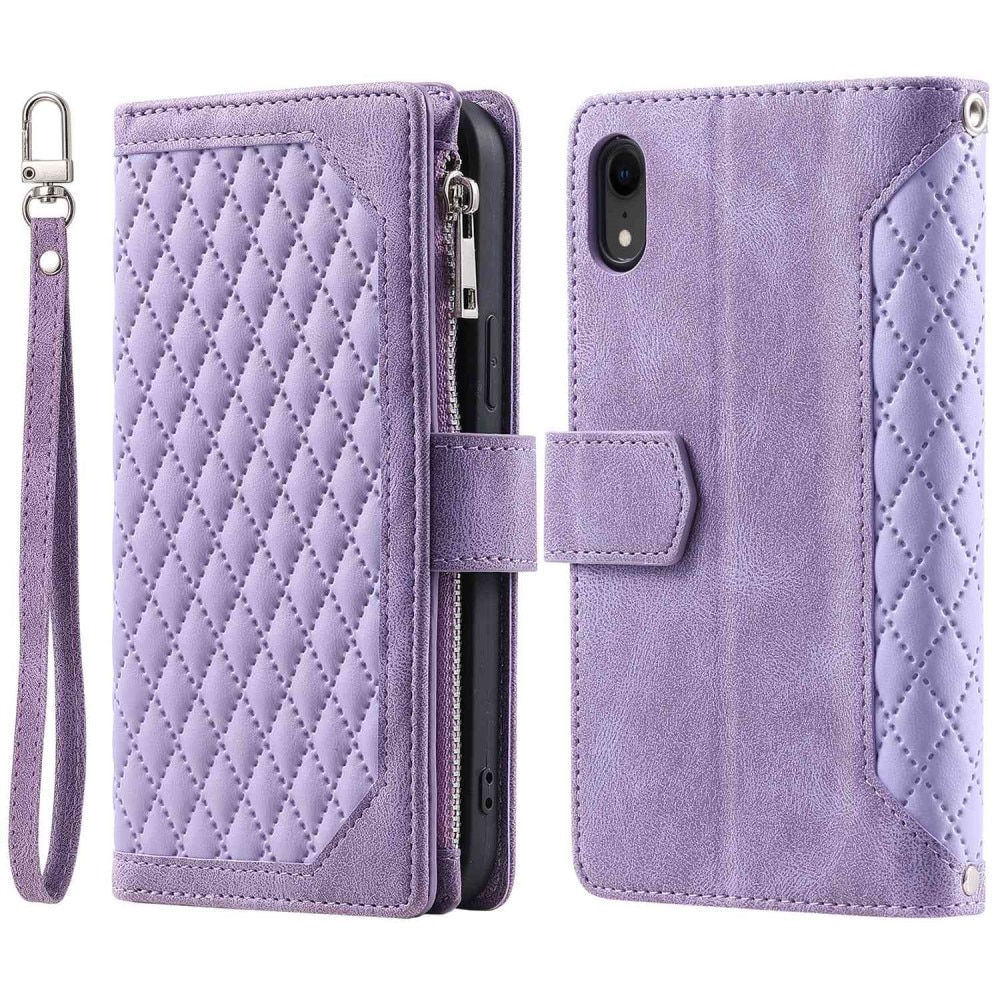 Borsa a portafoglio trapuntata iPhone XR Viola