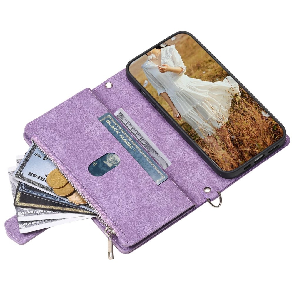 Borsa a portafoglio trapuntata iPhone Xr Viola