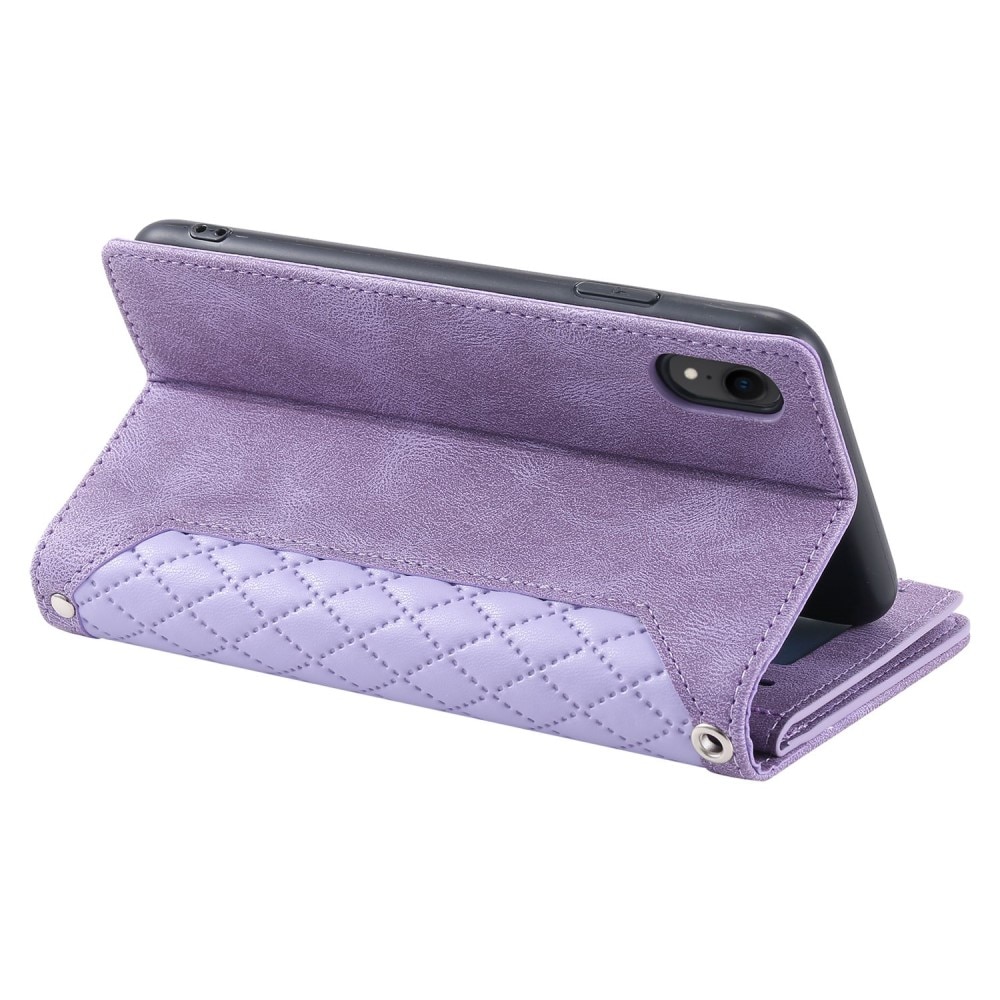 Borsa a portafoglio trapuntata iPhone Xr Viola