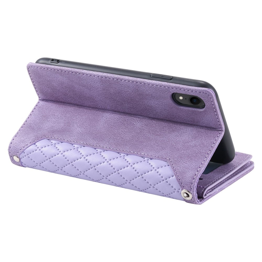 Borsa a portafoglio trapuntata iPhone XR Viola