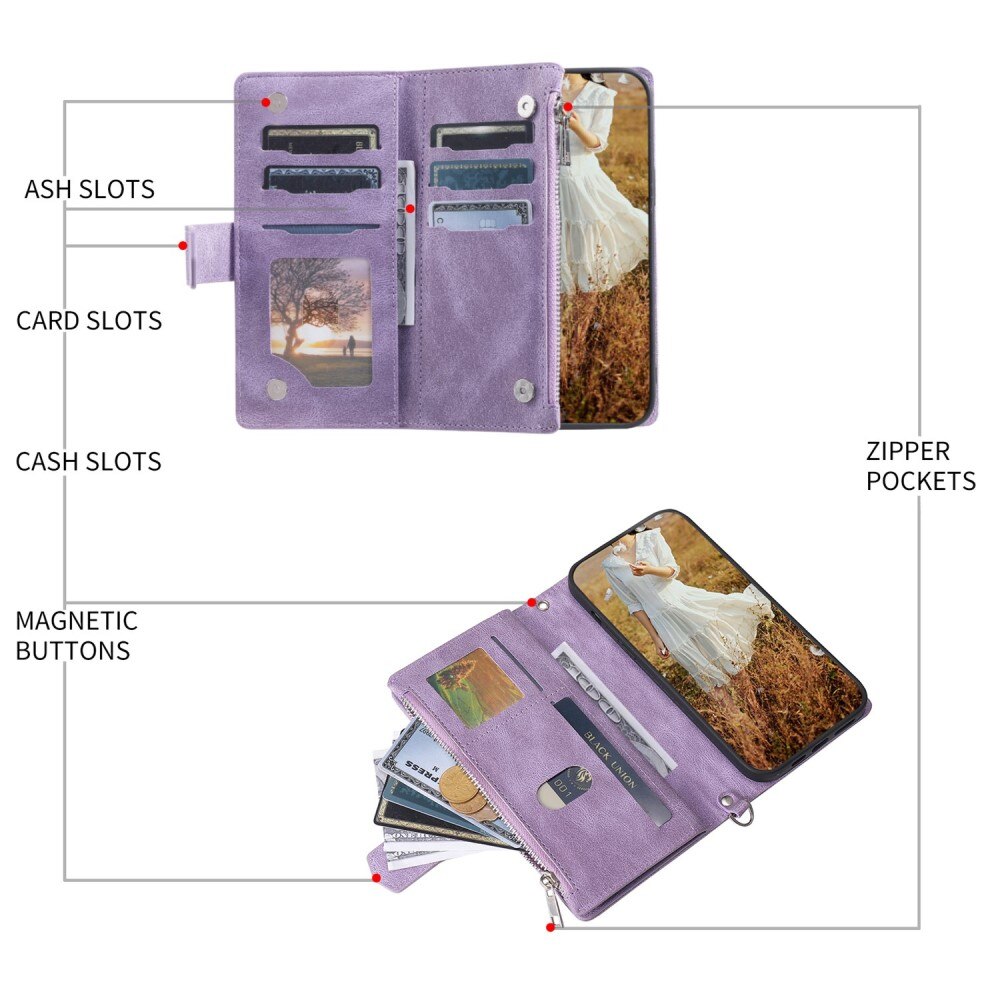 Borsa a portafoglio trapuntata iPhone Xr Viola