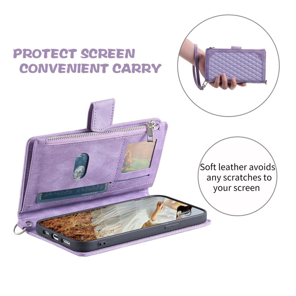 Borsa a portafoglio trapuntata iPhone Xr Viola