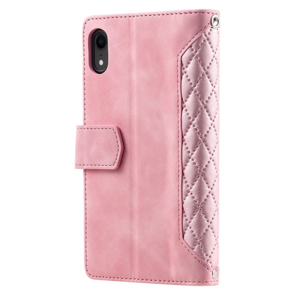 Borsa a portafoglio trapuntata iPhone XR Rosa