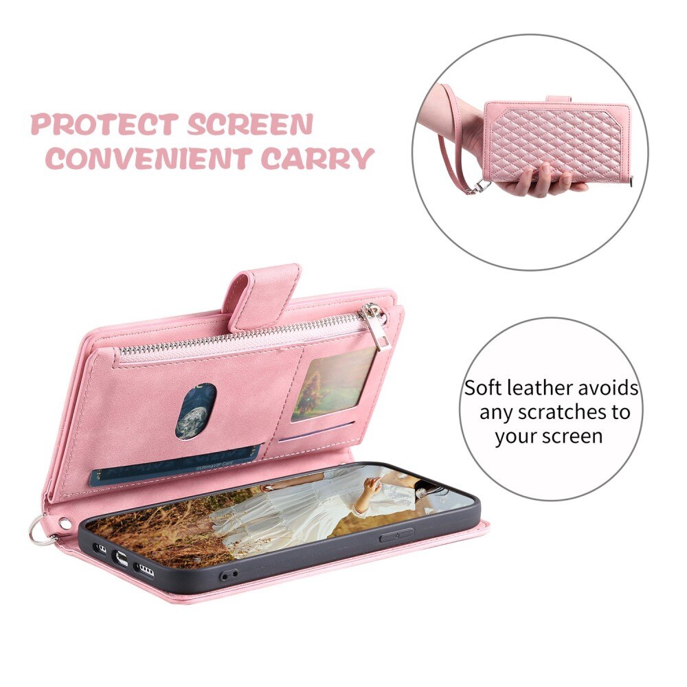 Borsa a portafoglio trapuntata iPhone Xr Rosa