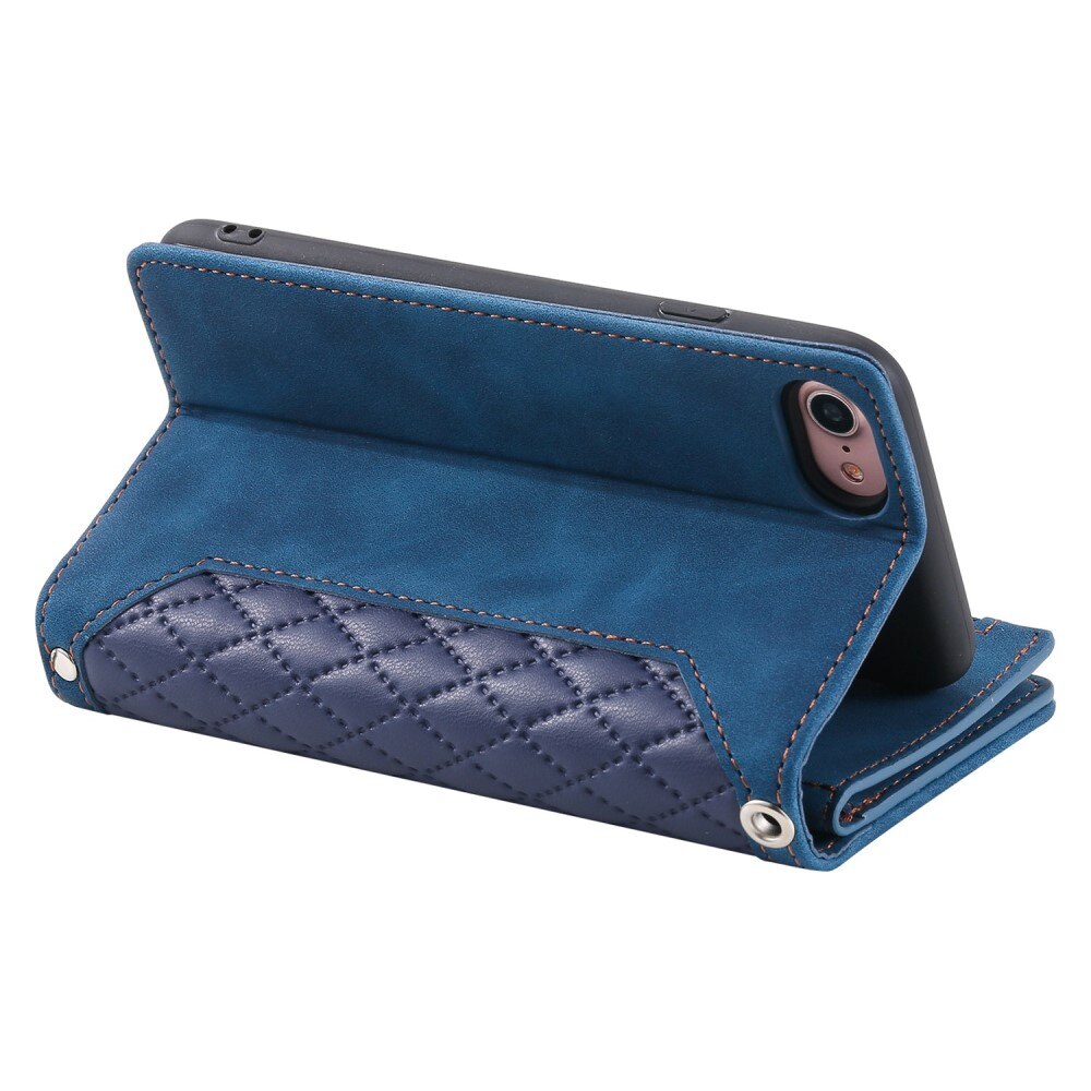 Borsa a portafoglio trapuntata iPhone 7 blu