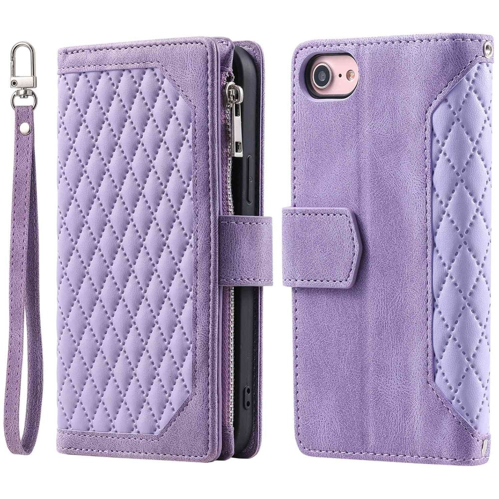 Borsa a portafoglio trapuntata iPhone 8 viola