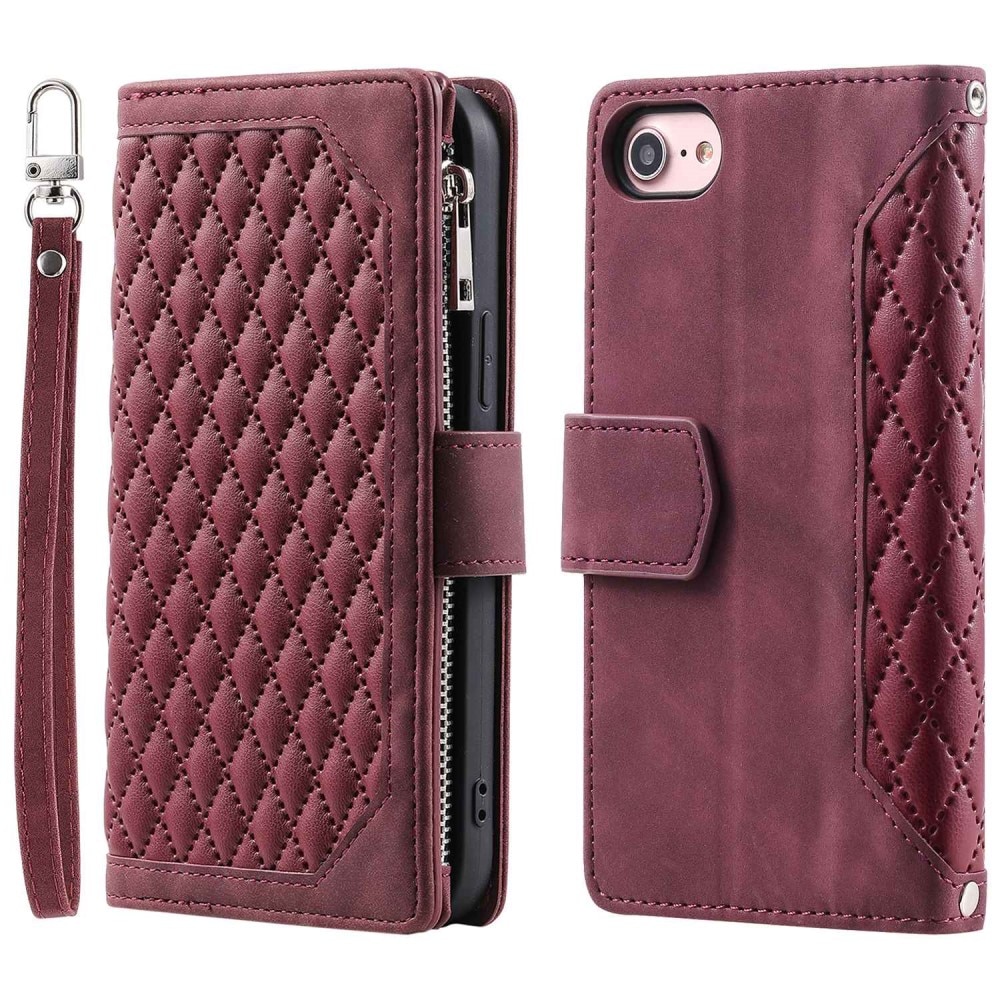 Borsa a portafoglio trapuntata iPhone 7/8/SE Rosso