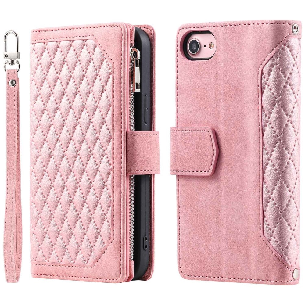 Borsa a portafoglio trapuntata iPhone 7/8/SE Rosa