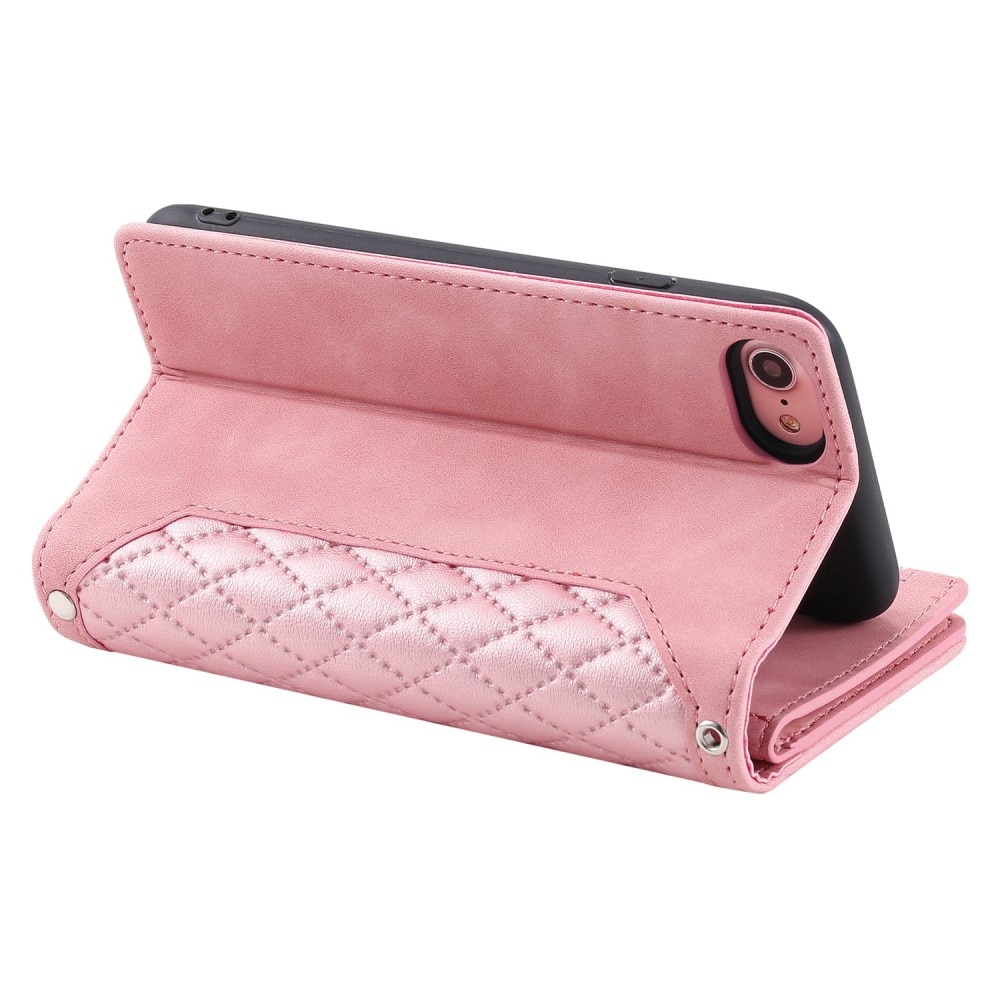 Borsa a portafoglio trapuntata iPhone 7 rosa